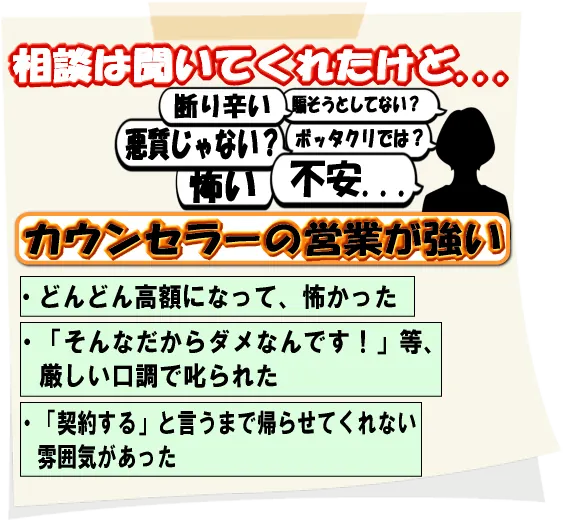 カウンセラーは営業が強い
